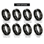 font options for inside engraving on black & gray fillet knife rings