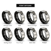 font options for inside engraving on black & gray fillet knife rings