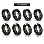 font options for inside engraving on black & gray fillet knife rings