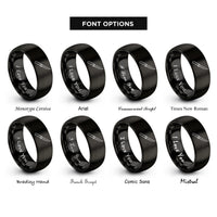 font options for inside engraving on black fillet knife rings