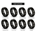 font options for inside engraving on black fillet knife rings