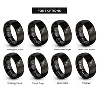 font options for inside engraving on black fillet knife rings