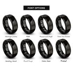 font options for inside engraving on black fillet knife rings