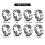 font options for inside engraving on gray fillet knife rings