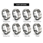 font options for inside engraving on silver fillet knife rings