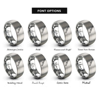 font options for inside engraving on silver fillet knife rings
