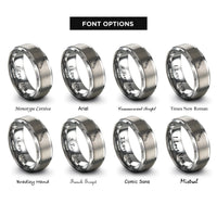 font options for inside engraving on silver fillet knife rings