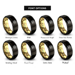 font options for inside engraving on black & gold film camera rings