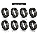 font options for inside engraving on black film camera rings