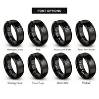 font options for inside engraving on black film camera rings