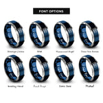 font options for inside engraving on blue & silver film camera rings