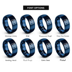 font options for inside engraving on blue film camera rings