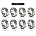 font options for inside engraving on grey film camera rings