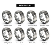 font options for inside engraving on grey film camera rings