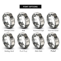 font options for inside engraving on silver film camera rings