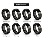 font options for inside engraving on black film clapperboard rings