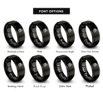 font options for inside engraving on black film clapperboard rings