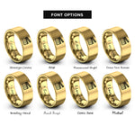 font options for inside engraving on gold film clapperboard rings