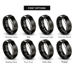 font options for inside engraving on black & silver film reel rings