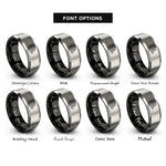 font options for inside engraving on black & gray film reel rings