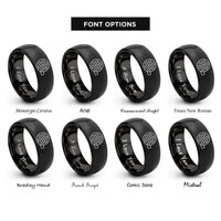 font options for inside engraving on black film reel rings