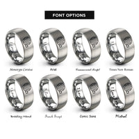 font options for inside engraving on grey film reel rings