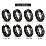 font options for inside engraving on black & silver final barline rings