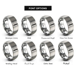font options for inside engraving on silver final barline rings