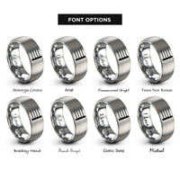 font options for inside engraving on silver final barline rings