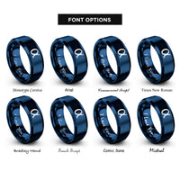 font options for inside engraving on blue fine structure constant rings