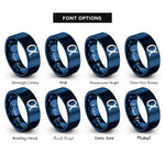 font options for inside engraving on blue fine structure constant rings