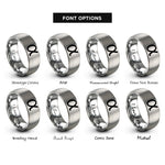 font options for inside engraving on gray fine structure constant rings