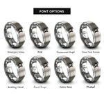 font options for inside engraving on gray fine structure constant rings