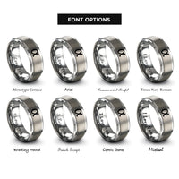 font options for inside engraving on gray fine structure constant rings