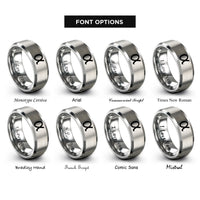 font options for inside engraving on silver fine structure constant rings