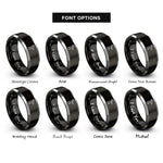 font options for inside engraving on black & gray fine tuners rings