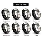 font options for inside engraving on black & gray fine tuners rings