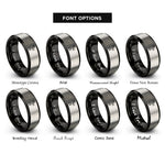 font options for inside engraving on black & gray fine tuners rings