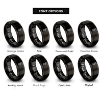 font options for inside engraving on black fine tuners rings