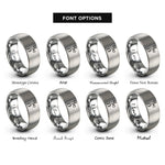 font options for inside engraving on gray fine tuners rings