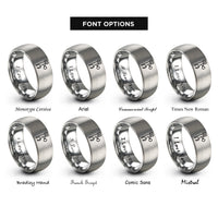 font options for inside engraving on gray fine tuners rings