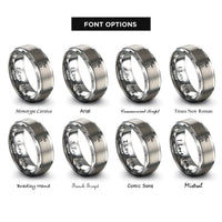font options for inside engraving on gray fine tuners rings