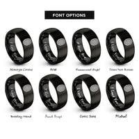 font options for inside engraving on black fingerprint rings
