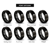 font options for inside engraving on black fingerprint rings