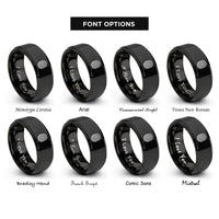 font options for inside engraving on black fingerprint rings
