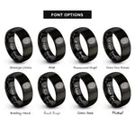 font options for inside engraving on black fingerprint rings