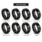 font options for inside engraving on black fingerprint rings