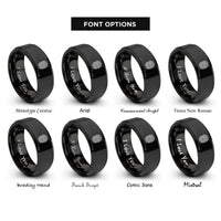 font options for inside engraving on black fingerprint rings