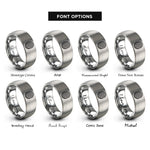 font options for inside engraving on grey fingerprint rings