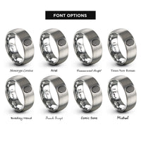 font options for inside engraving on grey fingerprint rings